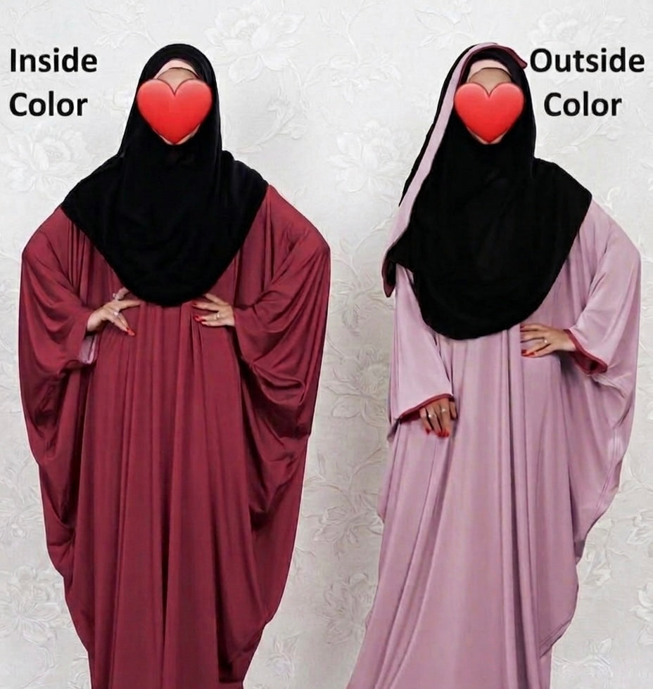 Premium Dual-Color Reversible Kaftan Abaya
